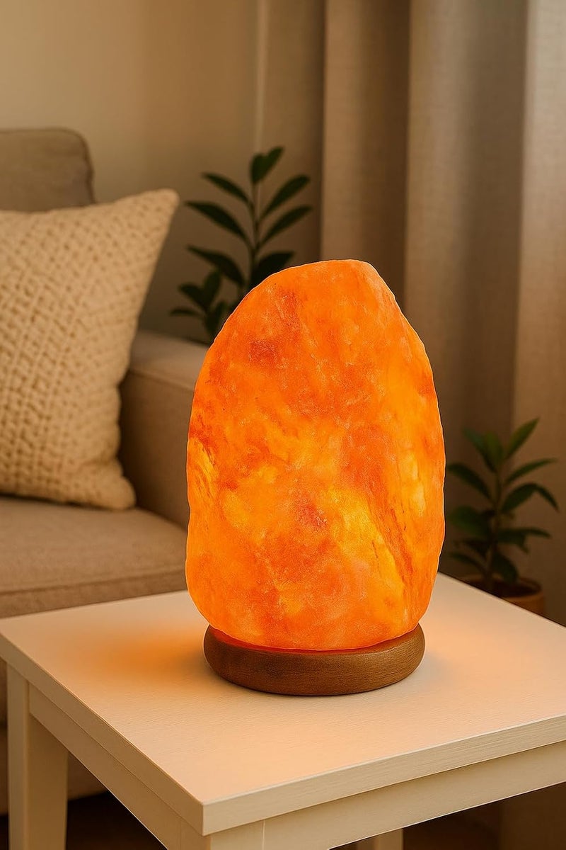 Needs&Gifts Himalayan Salt Lamp with Dimmer Cord and 2 Bulbs, Natural Crystal Rock Lamp for Relaxing Warm Light, Handcrafted from Himalayan Pink Salt - Image 4